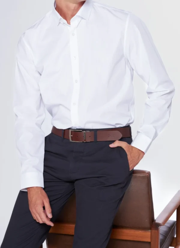 Camisa de Vestir Lisa Blanco - Imagen 2