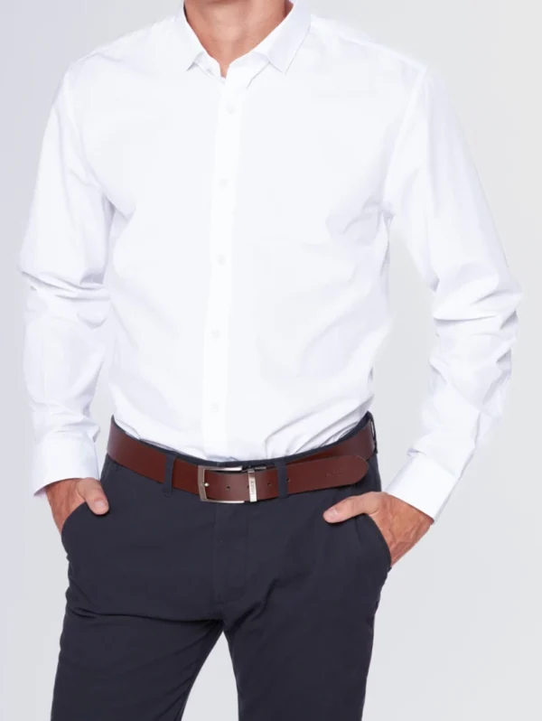 Camisa de Vestir Lisa Blanco - Imagen 3