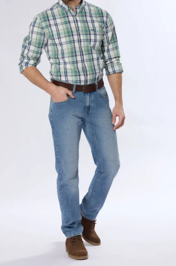 Pantalón de Jean Clásico Azul Claro - Imagen 2