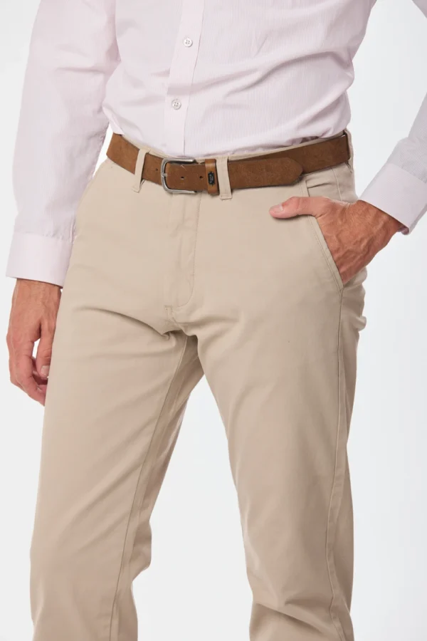 Pantalón Spandex Slim Fit Beige - Imagen 3