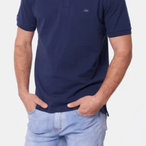 Remera Polo Lisa Azul