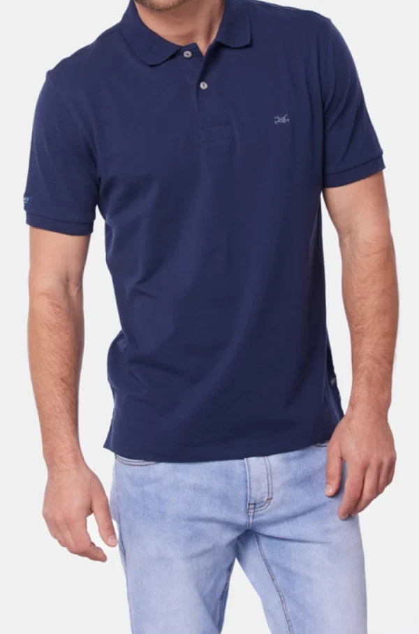 Remera Polo Lisa Azul - Imagen 5