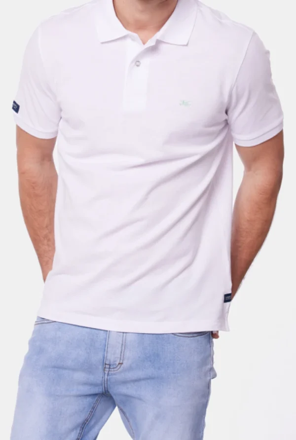 Remera Polo Lisa Blanco