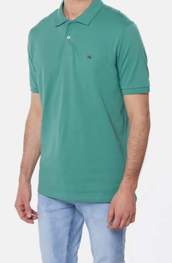 Remera Polo Lisa Verde Claro - Imagen 3