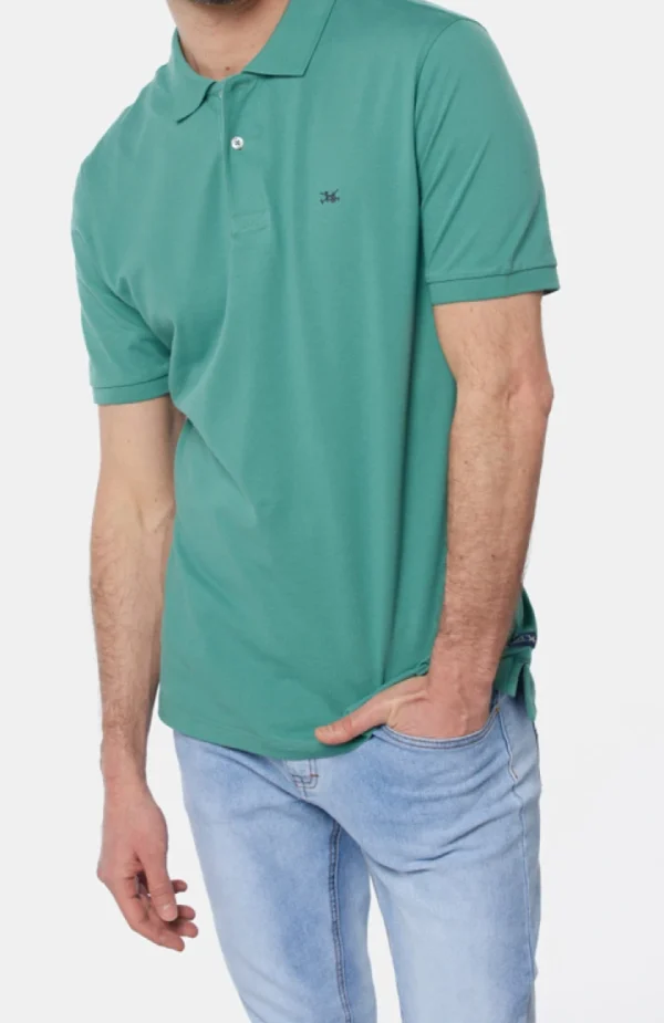 Remera Polo Lisa Verde Claro - Imagen 4