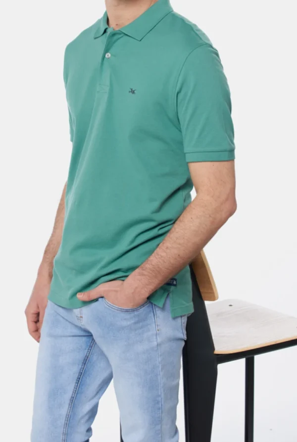 Remera Polo Lisa Verde Claro