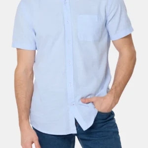 Camisa de Lino Lisa Manga Corta